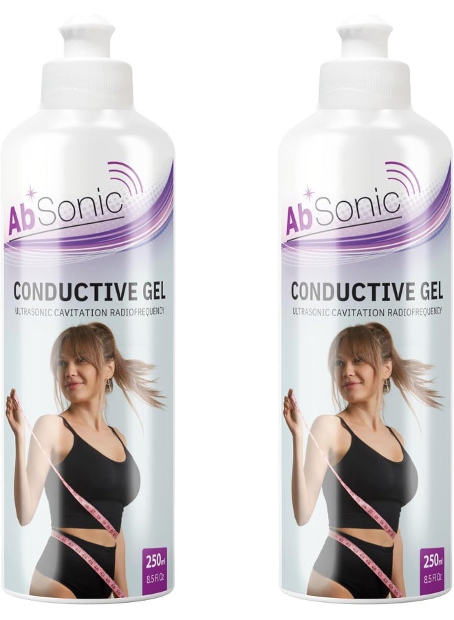 Absonic جل موصل للتحفيز الكهربائي، حزام البطن، أقطاب كهربائية، تينس، إيمس وألتراساوند - 2 × 250 مل - Image 1